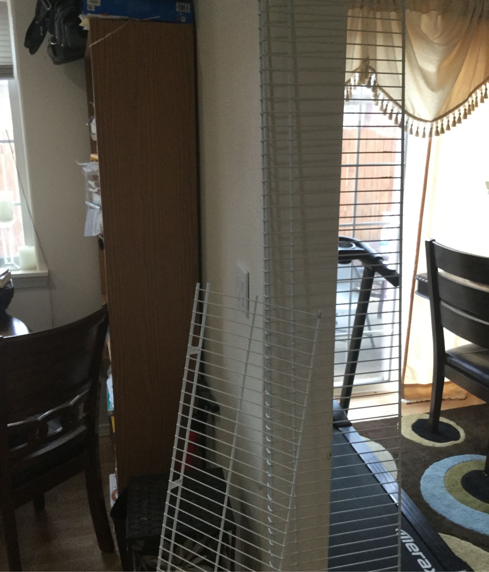 2 metal shelves