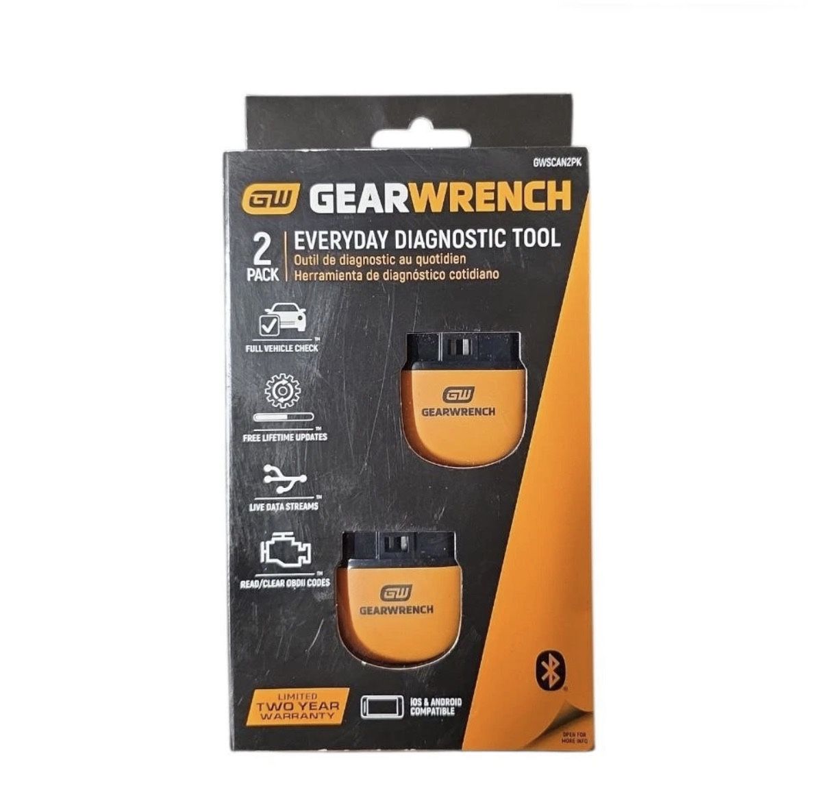 GEARWRENCH OBD2 Bluetooth Diagnostic Tester for car 2 pack