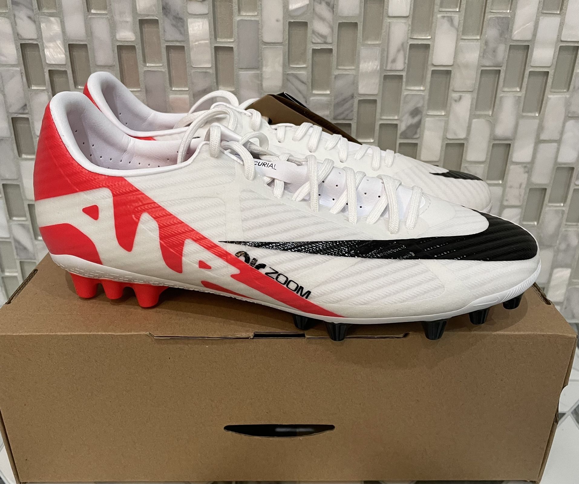 Nike Zoom Vapor 15 Academy AG Mens Sz 7.5 Soccer Cleats Crimson White DJ5630-600
