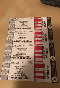 Osu football tickets. Unlv, Maryland, penn state, Illinois