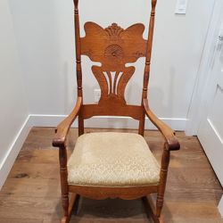 Beautiful Antique Wooden Rocking Chair