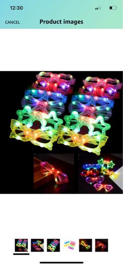 Brand new 12 PCS LED Flashing Toy Glasses Glow in the Dark Easter Party Favors Supplies for Kids Neon Party Halloween Event Flashing Plastic Light Up 