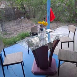 Glass table top with bottom