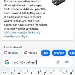 Ryobi 40 V Battery