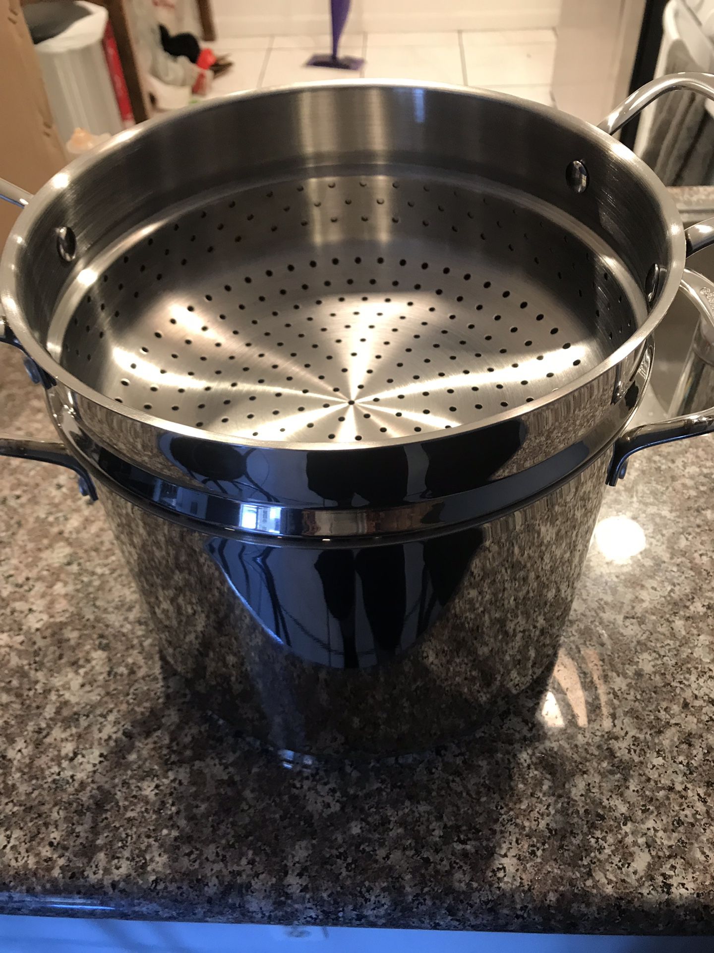 Princess house 8 qt stock pot with steamer