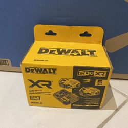 DEWALT 20-V 2-Pack Lithium-ion Battery and Charger (5 Ah)