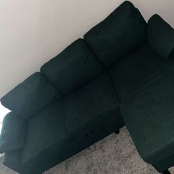 Green Couch With Ottoman