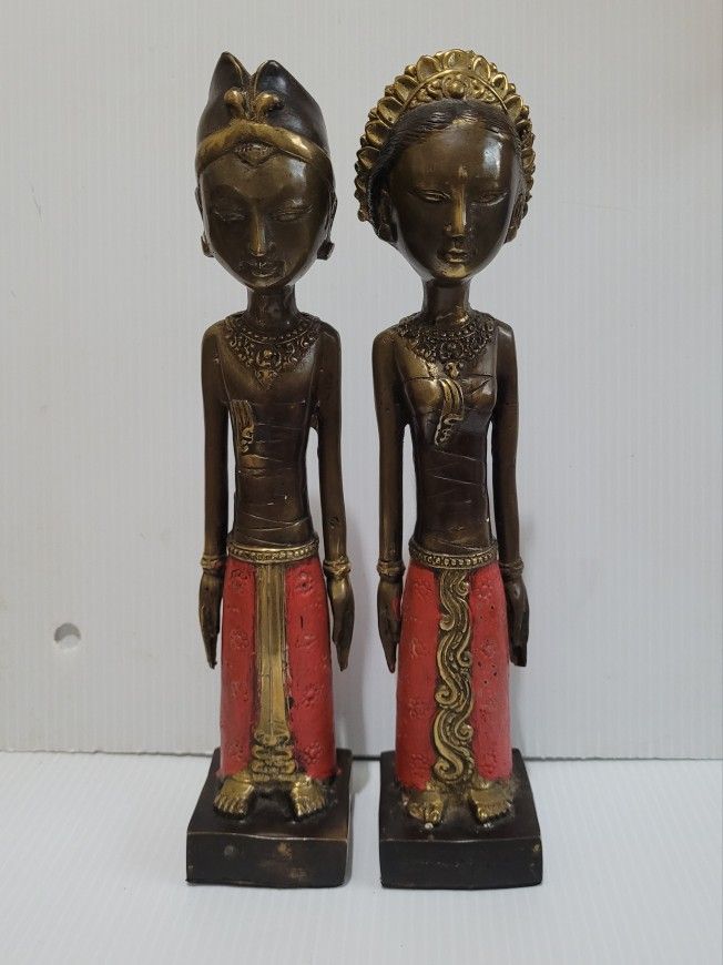 Balinese couple, Balinese wedding, genuine bronze sculpture, couple statue, 11"