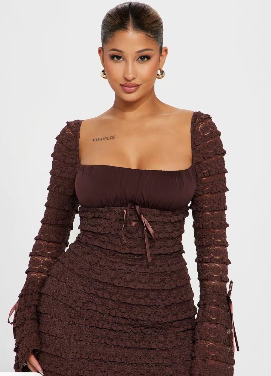 Espresso Mini Dress Brown 1x 