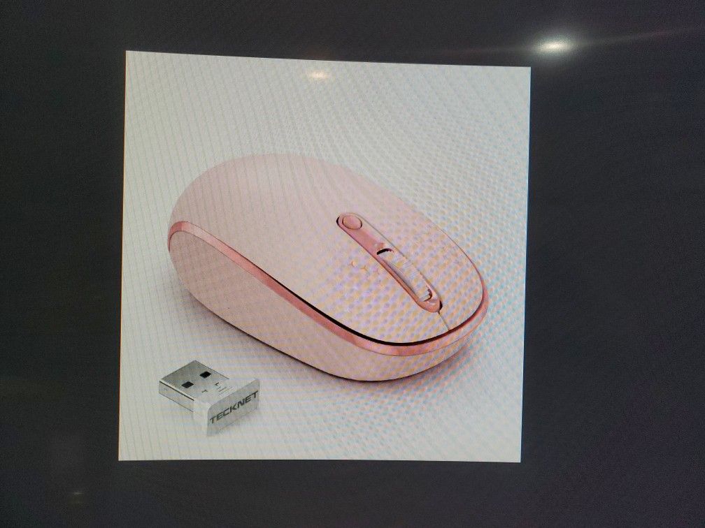 Pink Wireless Mouse, 2.4G USB Nano Receiver Plug & Play