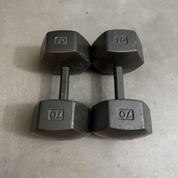 70 LB Iron Dumbbells