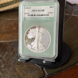2005-W  AMERICAN SILVER EAGLE NTC PR70 DCAM * A Perfect .999 Silver 1oz!