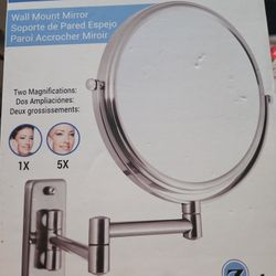 Zadro Double Vision Wall Mount Mirror – 1X/5X Magnification
