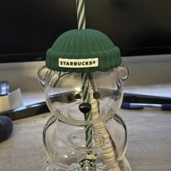 Starbucks Bearista Glass Cup with Straw