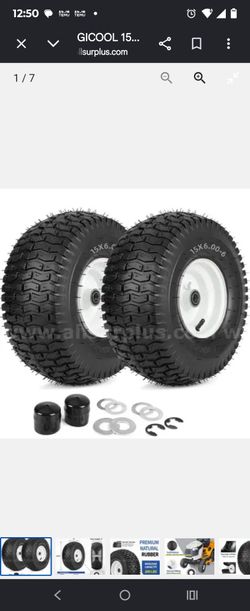 Riding lawn mower tires and wheels