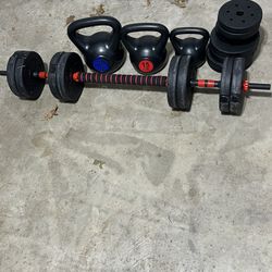 Weight Sets(Barbell And Dumbbell Set With Plates, Kettle Balls)