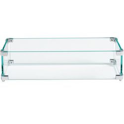 23.5" L x 7.5" W Tempered Glass Wind Guard Fence