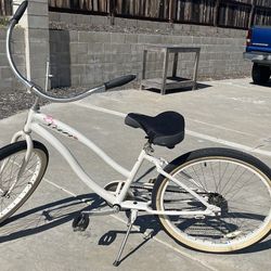Girls White Beach Cruiser 26”