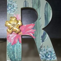 Hand Painted Wildflower Wooden Letter - Personalized Nursery Decor