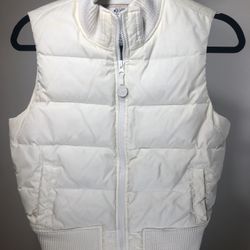 Old Navy White Puffer Vest Women’s Size Small 65% Down
