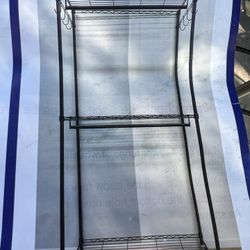 Metal Clothing Rack & Shelves 