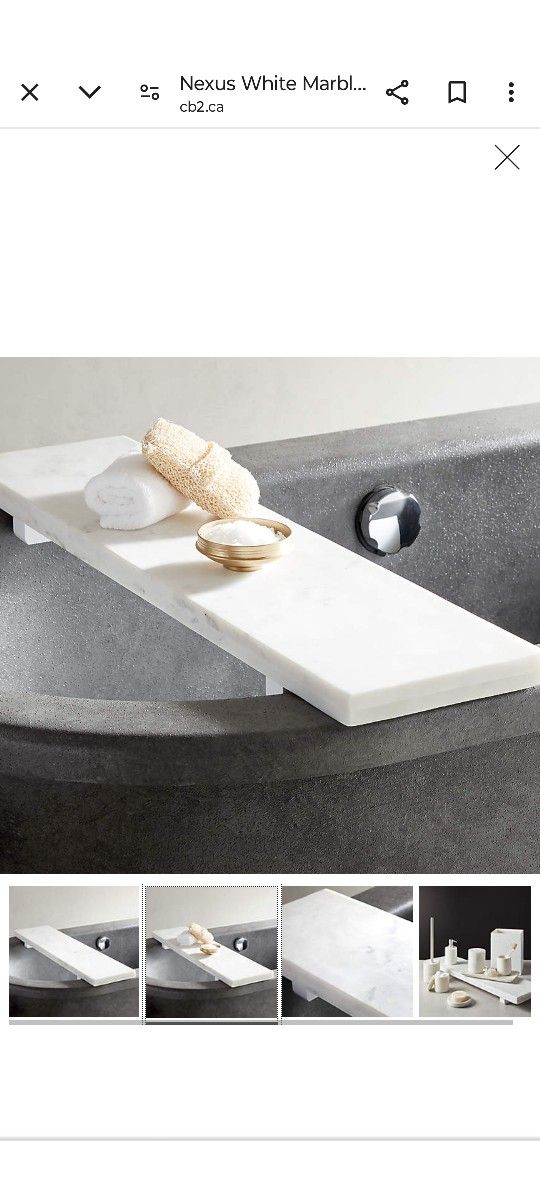 NEXUS WHITE MARBLE BATH CADDY