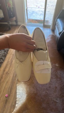 White Leather Flats