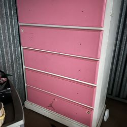 Pink And White Dresser 