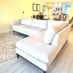 Lee Industries Valerie Sectional Sofa — 2-Piece — Oatmeal Boucle