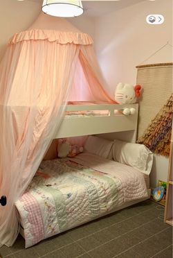 Crate and Barrel White Kids Bunk Bed with Trundle