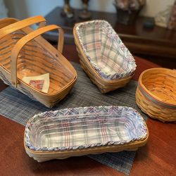 Collectible Handcrafted Longaberger Basket’s, Liners and Protectors