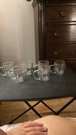 Set of 6 Double Wall Glass Mugs