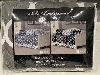 Gray Twin Bedspread (NEW)
