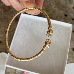 18k Gold Plated Sterling Silver Dyadema Italian Cuff Bracelet 
