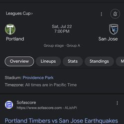 LEAGUES CUP: Portland Timbers Vs San Jose 