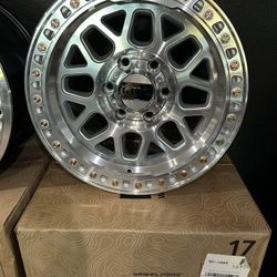 KMC KM549 6x139.7 Size 17x9 OFFSET:0mm GLOSS SILVER MACHINED FACE $275 Each