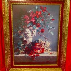 RARE RETIRED VINTAGE HOME CHERUB LARGE FLORAL 