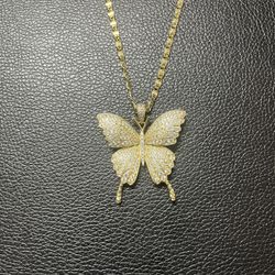 Gold Plated Butterfly 🦋 Pendant With Chain 