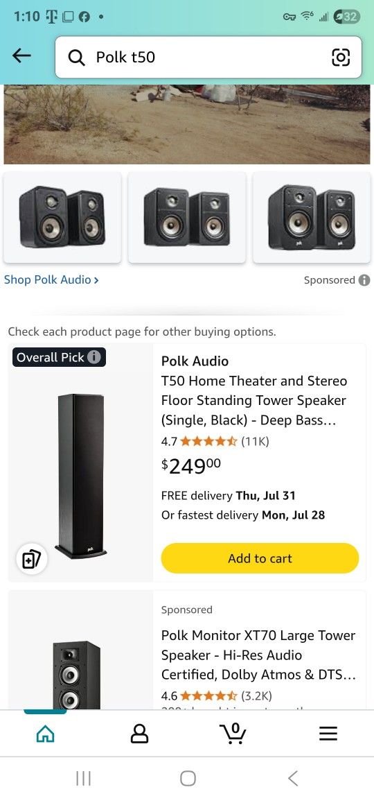Mint Condition Polk T50 Tower Speakers