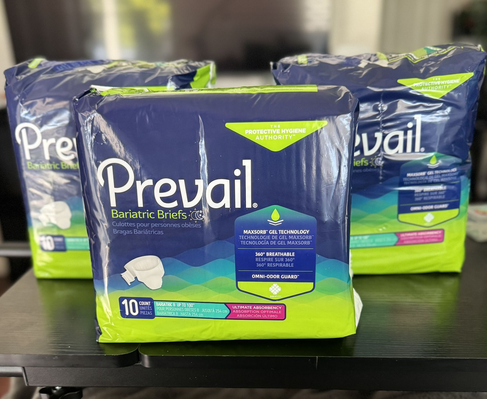 Prevail Bariatric Incontinence Briefs, Size B, 10 Count.   $8 EACH  Pick Up in Van Nuys CA
