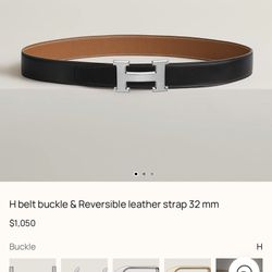 hermes reversersble belt w/buckle brand new never worn with receipt 