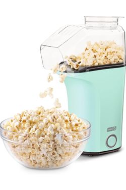 Dash Fresh Pop Popcorn Maker - Oil-Free, Air Popcorn Popper with Recipe Guide | 16 Cups | Aqua