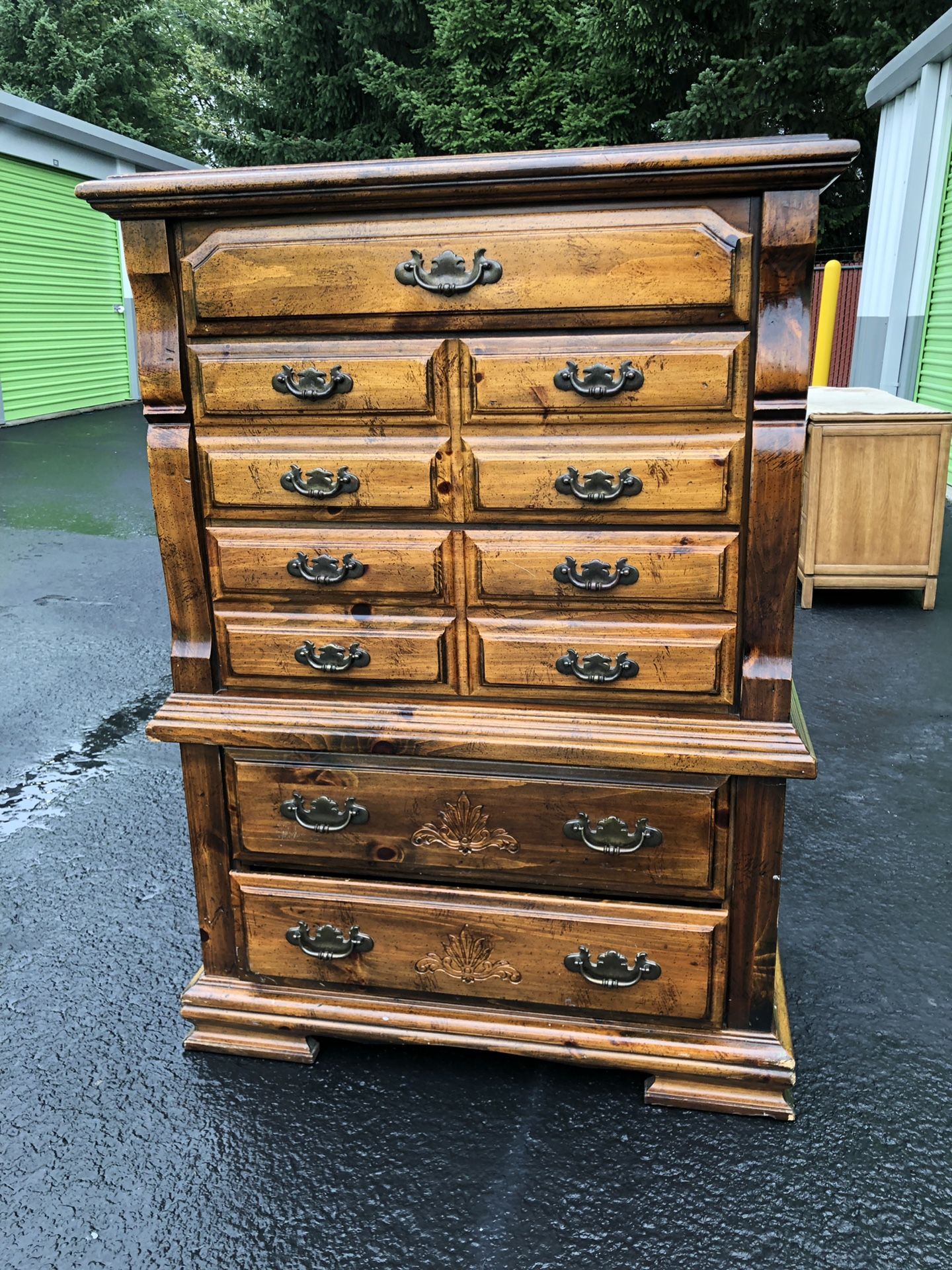 Tall Solid Wood 5 Drawer Dresser - $99