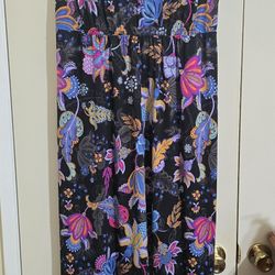 IMAN Global Chic Drapey Tiered Pink Purple Floral Maxi Dress Large