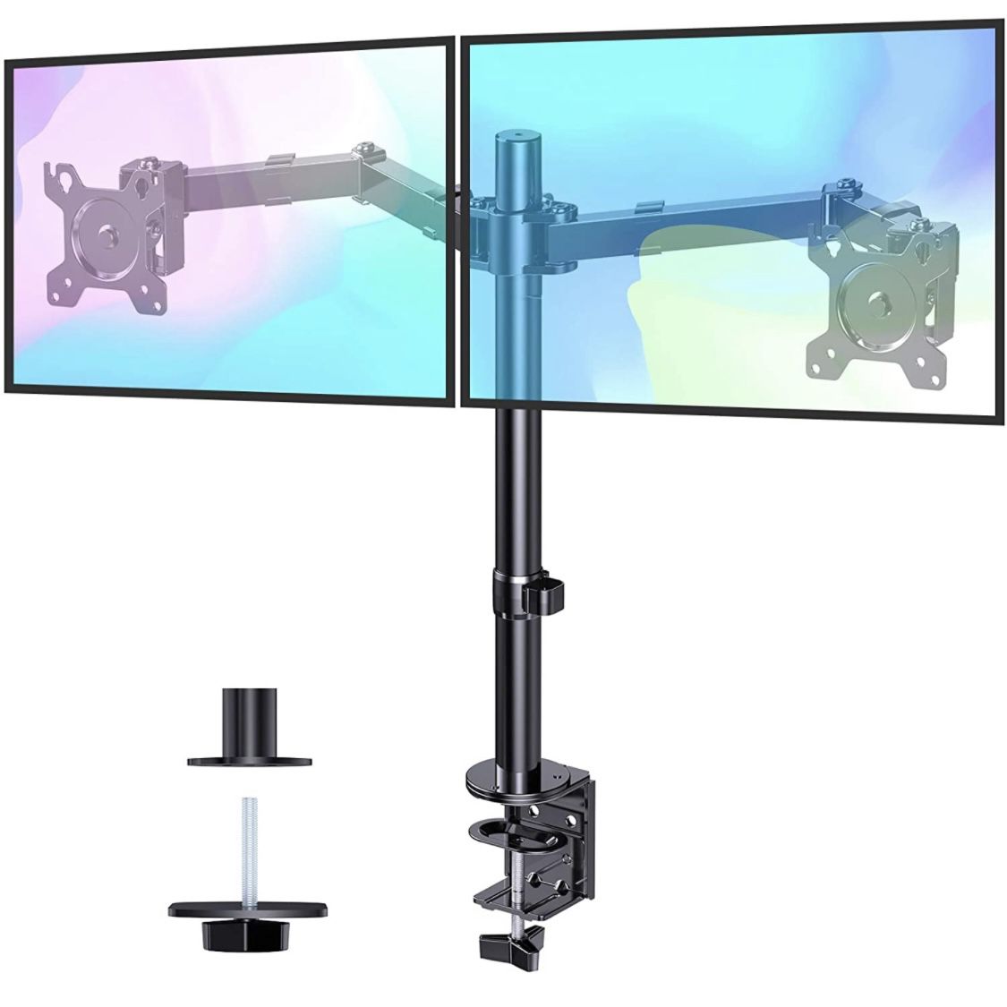 new-Dual Monitor Stand Desk Mount - Heavy Duty  Fits Screens Up to 32" -Holds Up to 26.4 lbs Per Arm