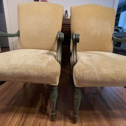 Two Exquisitely Hand painted  Antique Arm Chairs