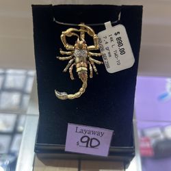 14K Tri-Color Scorpion Pendant