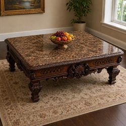Classic Ornate Wood Coffee Table