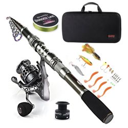 Sougayilang Fishing Rod Reel Combo with Telescopic Fishing Pole