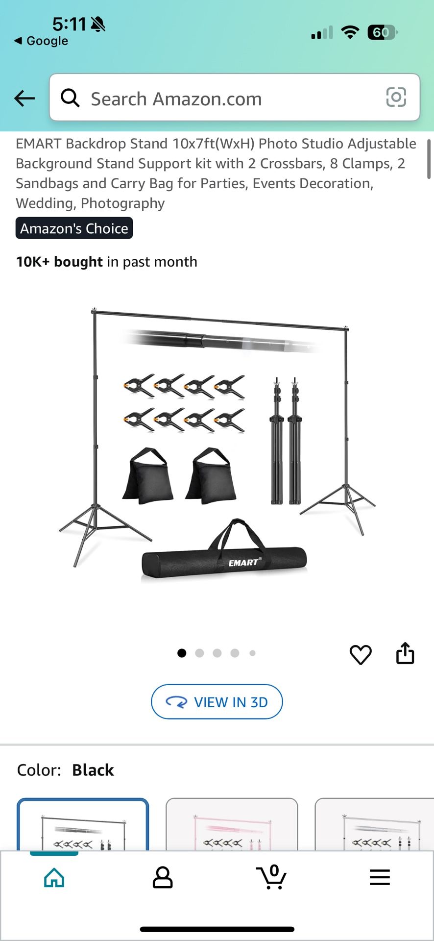Emart Backdrop 10X7 Photo Studio Adjustable